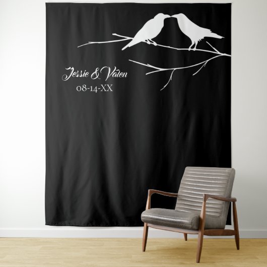 Tenture Mariage gothique de corbeaux (En situation)