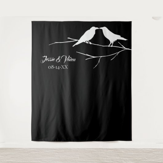 Tenture Mariage gothique de corbeaux (Devant)