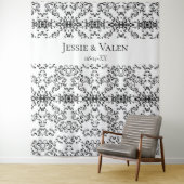 Tenture Mariage gothique noir et blanc (En situation)