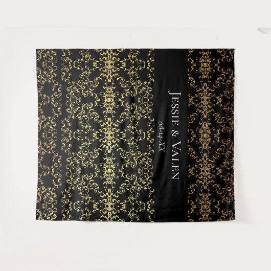 Tenture Mariage gothique noir or Elegant (Devant (Horizontal))