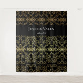 Tenture Mariage gothique noir or Elegant (Devant)