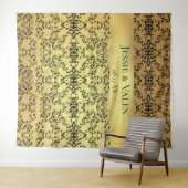 Tenture Mariage gothique or et noir (En situation (horizontale))