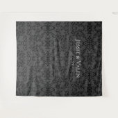 Tenture Mariage gothique tourbillon gris et noir (Devant (Horizontal))