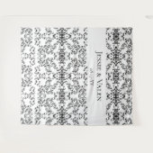 Tenture Mariage gothique tourbillon noir et blanc (Devant (Horizontal))