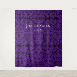 Tenture Mariage gothique tourbillonnant violet noir