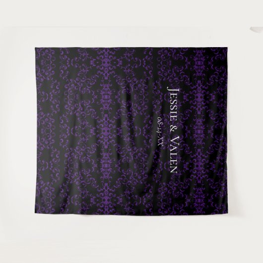Tenture Mariage gothique violet et noir (Devant (Horizontal))