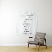 Tenture Mariage Hanging Calligraphie Noir Blanc Réception (En situation)