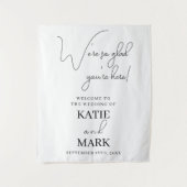 Tenture Mariage Hanging Calligraphie Noir Blanc Réception (Devant)