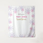 Tenture Mariage Hivernal Pink Flocon de Neige (Devant)