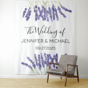 Tenture Mariage Lavender Floral Purple Fleurs