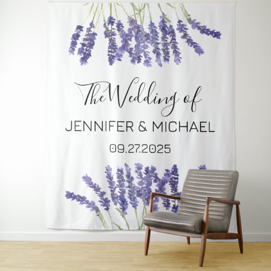 Tenture Mariage Lavender Floral Purple Fleurs (En situation)