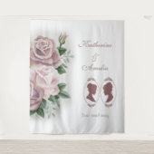 Tenture Mariage lesbien Régence au rose romantique (Devant)