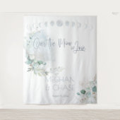 Tenture Mariage | Lune poussiéreuse bleue Amoureuse (Devant)