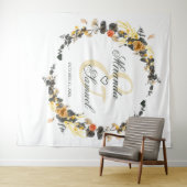 Tenture Mariage Luxueux Monogramme Noir Or (En situation (horizontale))