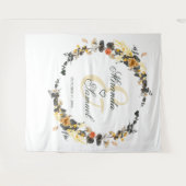 Tenture Mariage Luxueux Monogramme Noir Or (Devant (Horizontal))