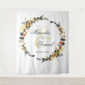 Tenture Mariage Luxueux Monogramme Noir Or (Devant)