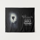 Tenture Mariage Macabre Gothique Rose Noire Dégoulinant de (Devant (Horizontal))
