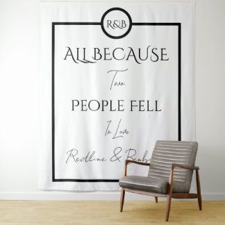 Tenture Mariage Minimaliste Élégant Noir & Blanc