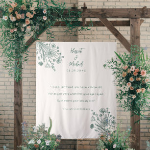 Tenture Mariage minimaliste moderne arrière-plan Fleur sau