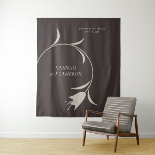 Tenture Mariage minimaliste moderne Greige & Espresso Flor
