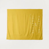 Tenture Mariage minimaliste moderne personnalisé fond jaun (Devant (Horizontal))