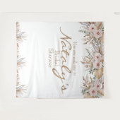 Tenture Mariage moderne floral pampas shower de mariage  (Devant (Horizontal))