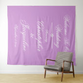Tenture Mariage moderne Nom de script Chic Mauve fond (En situation (horizontale))