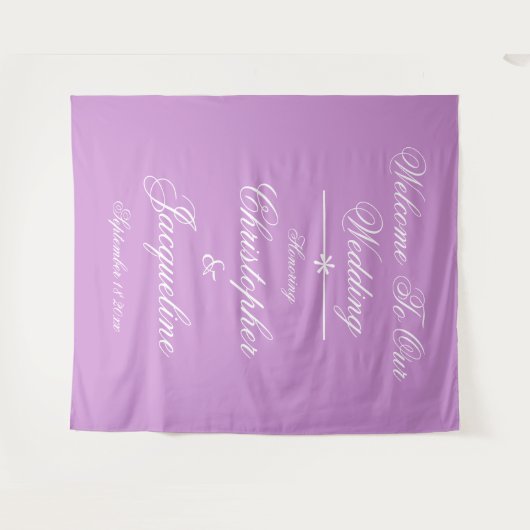 Tenture Mariage moderne Nom de script Chic Mauve fond (Devant (Horizontal))