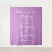 Tenture Mariage moderne Nom de script Chic Mauve fond (Devant)