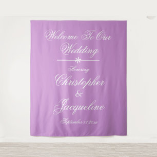 Tenture Mariage moderne Nom de script Chic Mauve fond