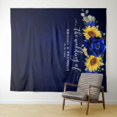 Tenture Mariage Moderne Rustique Bleu Royal de Tournesol (En situation (horizontale))