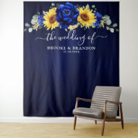 Mariage Moderne Rustique Tournesol Bleu Royal