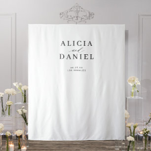 Tenture Mariage moderne simple en noir et blanc