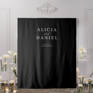 Tenture Mariage moderne simple en noir et blanc