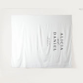 Tenture Mariage moderne simple en noir et blanc (Devant (Horizontal))