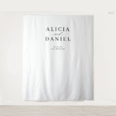 Tenture Mariage moderne simple en noir et blanc (Devant)