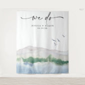 Tenture Mariage Mountain Lake Contexte Photo Booth (Devant)