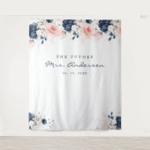Tenture Mariage naval et rose blush floral Shower (Devant)