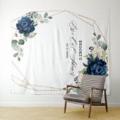 Tenture Mariage naval or blanc ivoire géométrique (En situation (horizontale))