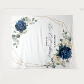 Tenture Mariage naval or blanc ivoire géométrique (Devant (Horizontal))