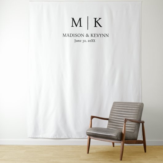 Tenture Mariage Noir & Blanc (En situation)