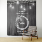 Tenture Mariage Noir Blanc Accessoire de Photo Fond Tablea (En situation)