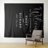 Tenture Mariage noir et blanc Accueil photo fond (En situation (horizontale))