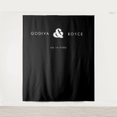 Tenture Mariage noir et blanc rétro élégant (Devant)