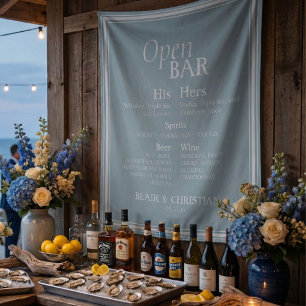 Tenture Mariage Open Bar et Boisson Signature Coastal Blue