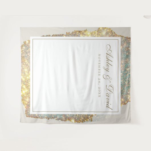 Tenture Mariage Paillettes Holographiques Iridescent Moder (Devant (Horizontal))