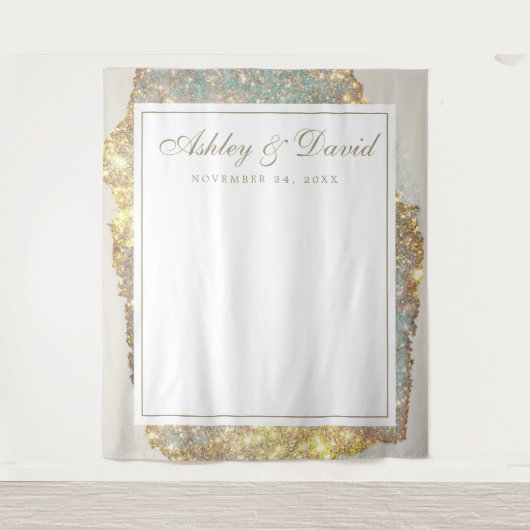 Tenture Mariage Paillettes Holographiques Iridescent Moder (Devant)