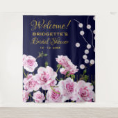 Tenture Mariage Perles Florales Roses (Devant)