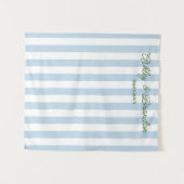 Tenture Mariage Personnalisé Cabane Bleue Rayée (Devant (Horizontal))