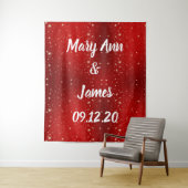 Tenture Mariage personnalisé Couleur rouge or (En situation)